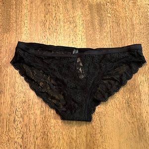 Black lace Victorias Secret panty. Size small. Never worn.